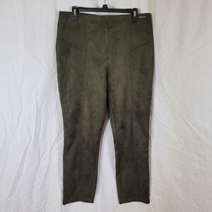 Marc New York Andrew Marc Faux Suede Full Control Waistband Olive Leggings Sz XL